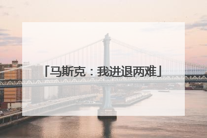 马斯克：我进退两难