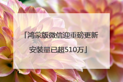 鸿蒙版微信迎重磅更新 安装量已超510万