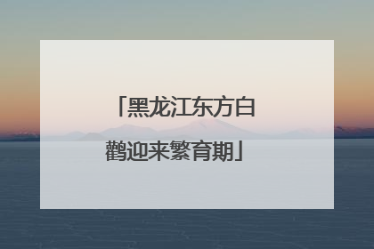 黑龙江东方白鹳迎来繁育期