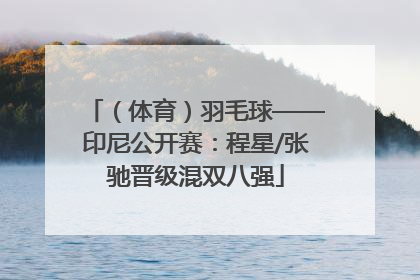 （体育）羽毛球——印尼公开赛：程星/张驰晋级混双八强