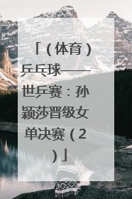（体育）乒乓球——世乒赛：孙颖莎晋级女单决赛（2）