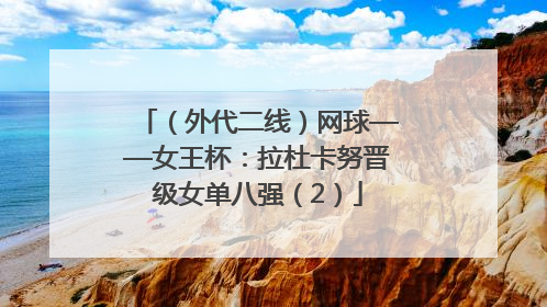（外代二线）网球——女王杯：拉杜卡努晋级女单八强（2）