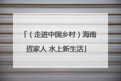 （走进中国乡村）海南疍家人 水上新生活