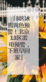 3区冰雹黄色预警！北京13区雷电预警，下班早回家