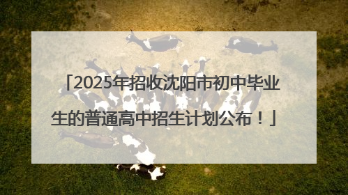 2025年招收沈阳市初中毕业生的普通高中招生计划公布！