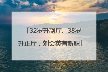 32岁升副厅、38岁升正厅，刘会英有新职