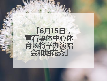 6月15日，黄石奥体中心体育场将举办演唱会和烟花秀