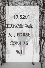 7.52亿主力资金净流入，EDR概念涨4.75%